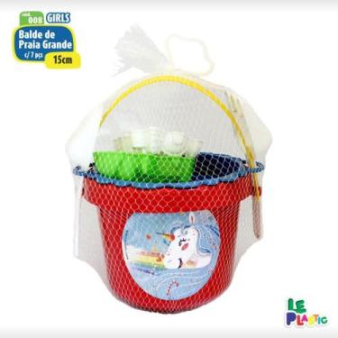 Imagem de Baldinho de Praia GIRLS 15CM com 6 Peças - Leplastic