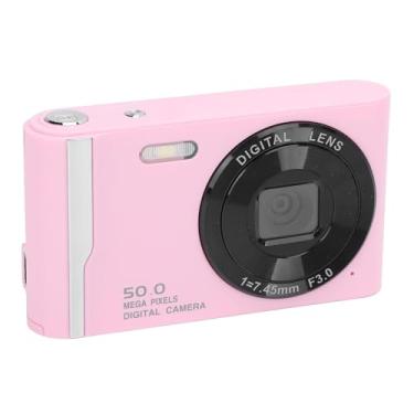 Imagem de Câmera Digital 4K 50MP, Zoom Digital 16x Anti Vibração, Foco Automático, Câmeras Aponte e Dispare Com Tela LCD de 2,8 Polegadas, Câmera de Viagem Com Flash (Rosa)