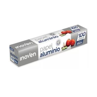 Imagem de Rolo Bobina Papel Aluminio 30cm X 100 Metros Grande - Inoven