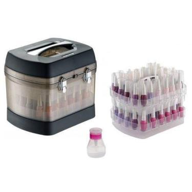 Imagem de Maleta P/ 68 Esmaltes Profissional C/ Porta Acetona Preta - Dompel