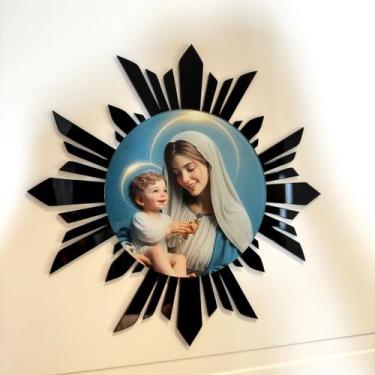 Imagem de enfeite mandala religioso de porta ou parede Adorno Sagrado em acrilic