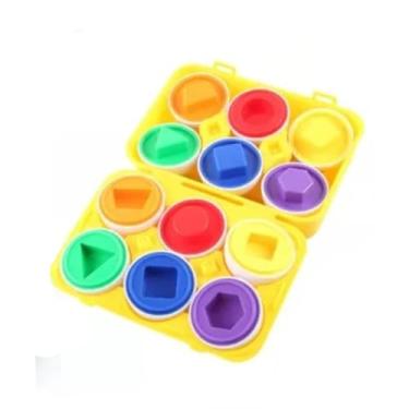 Imagem de Brinquedo Educativo para Crianças Ovos com Formas Geométricos de Encaixar (Colorido)