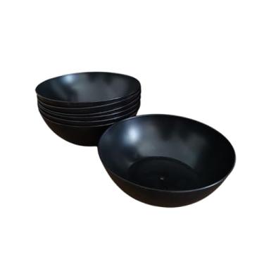 Imagem de Kit 10 Cumbucas Tigelas Bowl Multiuso Caldo Sopa e Sobremesa Preta 380ml