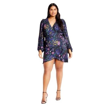 Imagem de City Chic Vestido feminino plus size com estampa Kira, Floral gravado, 46
