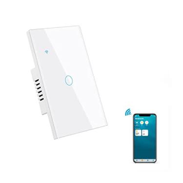 Imagem de Interruptor inteligente de parede HomeKit WiFi, interruptor de luz, painel de vidro, controle remoto sem fio com função de temporizador, suporte Apple HomeKit, Amazon Alexa e Google Assistant, sem