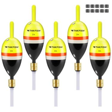 Imagem de THKFISH Boias de pesca boias de pesca para peixe tipo balsa, Walleye, salmão (amarelo - preto, 5 x 5 peças)