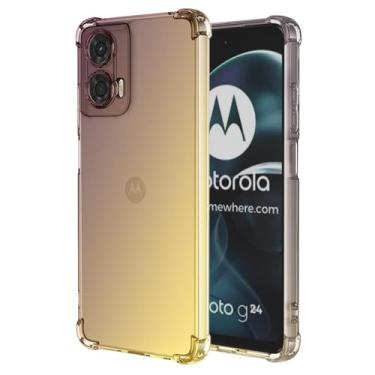 Imagem de Vokuha Capa de celular para Moto G24 4G, Moto G04/Moto E14/Moto G04S XT2423-1, linda capa protetora traseira de TPU transparente gradiente fino à prova de choque para Motorola Moto G24 4G