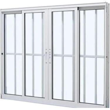 Imagem de Janela COM GRADE 4 Folhas L25 - Prover Esquadrias, 120x180, Branco