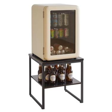 Imagem de Aibiju Suporte de mesa pequeno com prateleira de armazenamento ajustável de 50,8 cm, mesa quadrada de chá de café, suporte de geladeira para dormitório, mesa grande para impressora para escritório