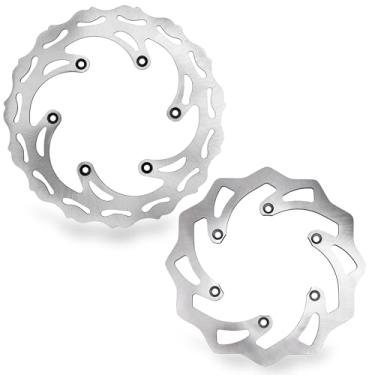 Imagem de OTINUBEE Disco de freio dianteiro traseiro 220 m 260 m, 2 peças, adequado para KTM 125 250 350 450 500 1994-2022, Husaberg 125-570 TE, Husqvarna 125-501 FE/TE/FC/TC/TX/FX, disco do rotor do freio