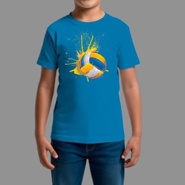 Imagem de Camiseta Infatil Algodão Moda De Rua Confortável Gola Redonda Voley Co