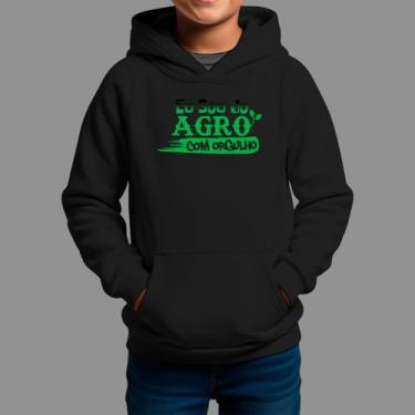 Imagem de Moletom Canguru Infantil Basico Moda Country Inverno Capuz e Bolso Tec