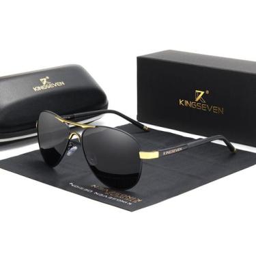 Imagem de Óculos de sol masculino polarizados Design piloto uv 400 kingseven, Do