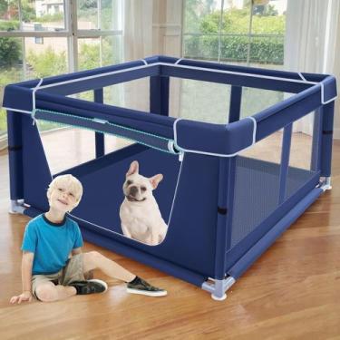 Imagem de Playpen para Cães XVISHX 107x107x65cm - Portátil e com Portão
