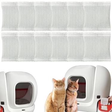 Imagem de TeurWone Pacote com 12 refis de filtros de carvão ativado para caixa de areia automática PuraMax, eliminador de odores de animais de estimação para caixa de areia para gatos PuraMax autolimpante