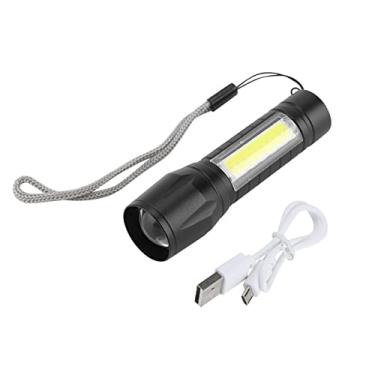 Imagem de XPE CoB Alumínio Alumínio Telescópico Zoom 3 Modos Led Torch para CaçAr Atividades Ao Ar Livre de Acampamento Com Lanterna