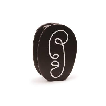 Imagem de Vaso Decorativo Perfil Preto em Cerâmica 23x17cm Mart