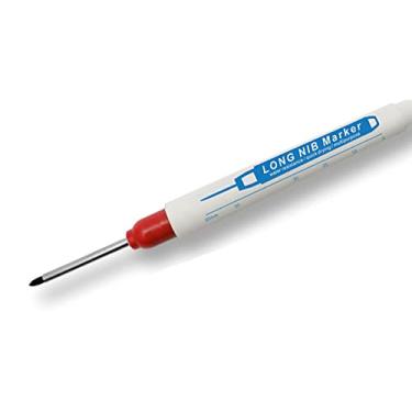 Imagem de Caneta Marcadora de Ponta de Ponta de 30 Mm de Comprimento, Marcador de Alcance Profundo à Prova D'água, Régua de Medição, Ideal para a Madeira (Vermelho)