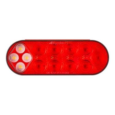 Imagem de Maxxima M85601R Luz de parada/virar/traseira e reserva de LED oval de 15,2 cm, suporte de ilhós, conector DryFit de 4 pinos e rabicho, compatível com DOT, lente acrílica e invólucro ABS, 12,8 V