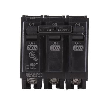 Imagem de GE THQL32030 Tipo de montagem plug-in THQL Alimentador capa moldada disjuntor 3 pólos 30 amp. 240 volts CA, cor
