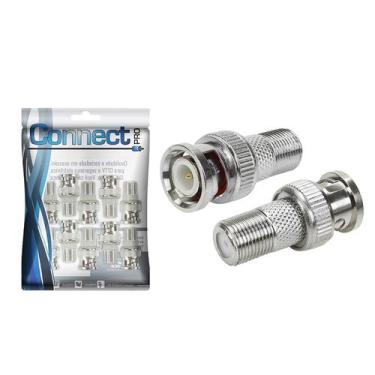 Imagem de 10x Conector Adaptador Bnc Macho F Fêmea Câmeras Cftv - CONNECT PRO