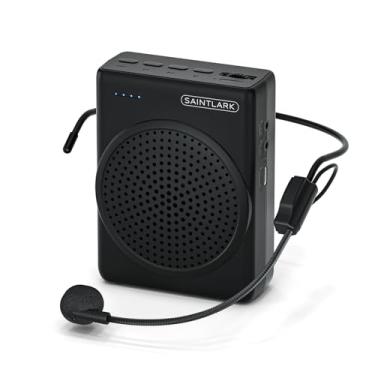 Imagem de Shengbailing Amplificador De Voz Saintlark S22 Para Professores, Com Microfone Portátil Fio, Alto-Falante E Cinto, Suporta Áudio Em Formato Mp3 Treinamento, Apresentações, Visitas Guiadas, Pessoal