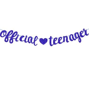 Imagem de Faixa oficial de glitter azul para adolescentes - Decorações e suprimentos para festas de 13 anos