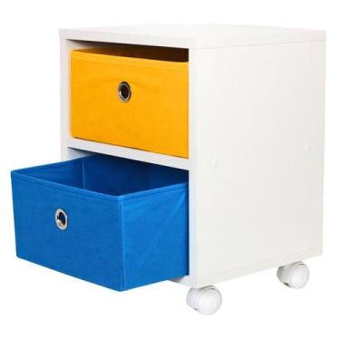 Imagem de Mesa de cabeceira gaveteiro Organibox com 2 gavetas e rodízios 32x39,5