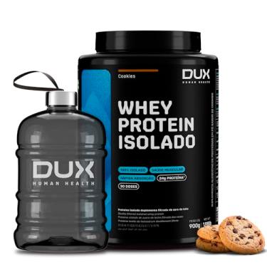 Imagem de Whey Protein Isolado Cookies Pote 900g + Mini Galão 1,8L – Ganho Muscular – Baixo Teor de Carboidratos – Dux Human Health