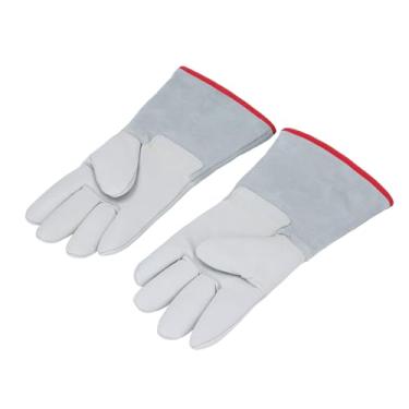 Imagem de Luvas Anticongelantes de Couro Espessado Baixa Temperatura Protetive Luvas para Manuseio de Gelo Seco de Nitrogênio Líquido 31 Cm