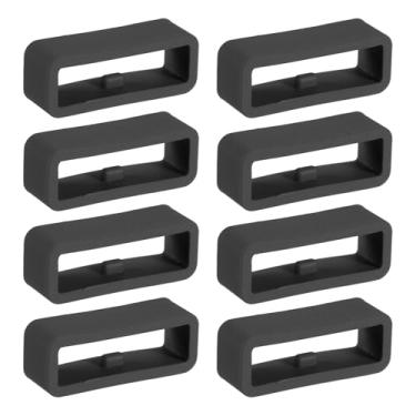 Imagem de PATIKIL Suporte de pulseira de relógio, 8 peças universais de silicone para relógio de substituição para esportes inteligentes, preto (26 mm)