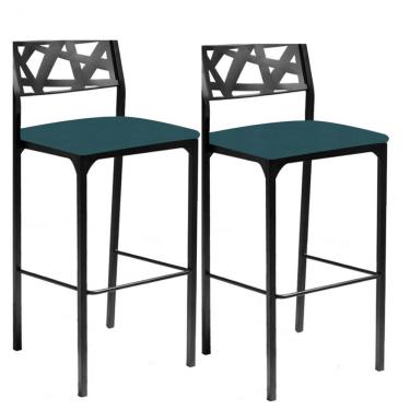 Imagem de Kit 2 Banquetas Luiza Azul Turquesa