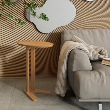 Imagem de Mesa Lateral Oval 60cm Dalla Costa Freijó Amadeirado