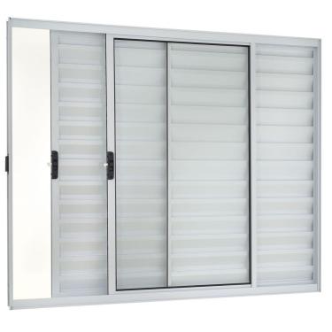 Imagem de Janela Veneziana 3 Folhas Direita Branco 100x100cm Ecosul Esquadrisul