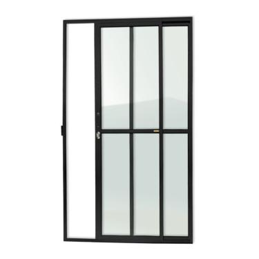 Imagem de Porta De Correr 2 Folhas Super Vidro Liso 210cm X 150cm Brimak Preto