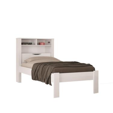 Imagem de Cama De Solteiro Santos Andirá Invicta Atacama Com Baú Branco
