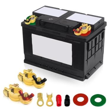 Imagem de Conectores de terminal de bateria de cobre puro – Cabo de poste superior termina com grampos positivos e negativos, acessórios universais adequados para carro, caminhão, trailer, uso marítimo