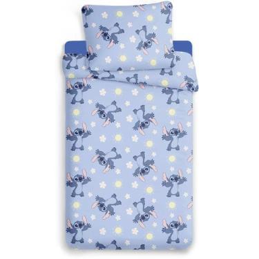 Imagem de Jogo de Cama Solteiro Infantil Toque de Seda Stitch - JOLITEX, Azul Cl