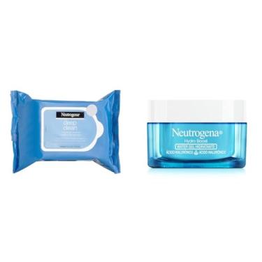 Imagem de Kit Lenços Demaquilantes Deep Clean, Neutrogena, 25 Unidades + Neutrogena Hidratante Facial Hydro Boost Water Gel, 50g