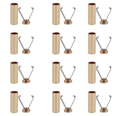 Imagem de Aglets para cadarços de metal com pontas de cadarço para reparo de tênis, pontas de cordão de cadarço de substituição para moletons com cordão, Dourado, 0.28x0.79'' (7x20mm)-12 PCS