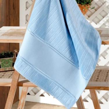 Imagem de Jogo 3 Toalhas Lavabo Banheiro Extra Macia Grande Felpuda - Dohler, Az