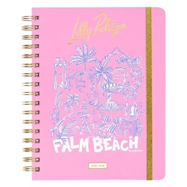 Imagem de Lilly Pulitzer Agenda mensal grande, agosto de 2025 a dezembro de 2026, agenda mensal e calendário, adesivos, bolsos e encadernação em espiral (Palm Beach Playground)