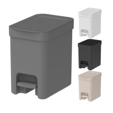 Imagem de Lixeira com pedal Trium Para Cozinha banheiro escritório OU 6 Litros l