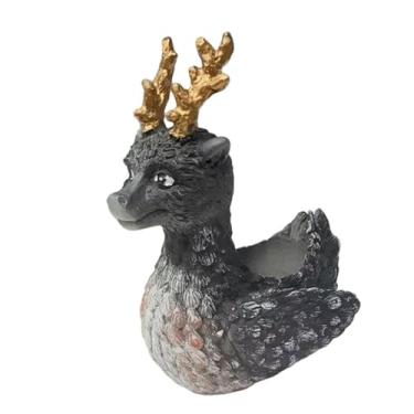 Imagem de Bothyi Vaso de resina para plantas de veado, coleção de vasos para flores, decoração criativa para casa, vaso para plantas de veado, para de rena para jardim, Rena Negra