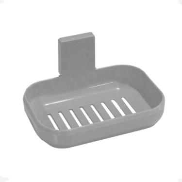 Imagem de 123 organizei, Saboneteira Suporte de Parede Com Suporte Adesivo Cor Cinza