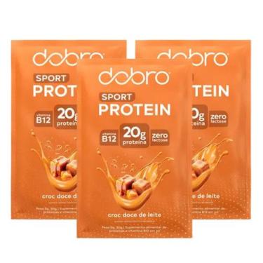 Imagem de 3x Sache Proteína Vegana Sport Dobro Doce de Leite 30g, Doce de Leite