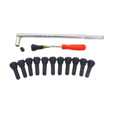 Imagem de Mqetly Kit de ferramentas para troca rápida de pneus com 14 peças, removedor de haste de válvula, roda, haste de válvula para quadriciclo