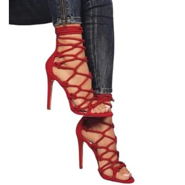 Imagem de Sandália Gladiadora Salto Alto (Vermelho, BR, Adulto, Numérico, 40)