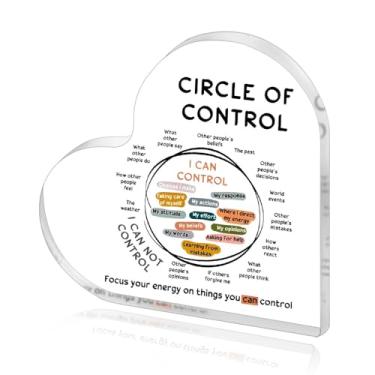 Imagem de Placa de acrílico de coração, decoração de mesa inspiradora, saúde mental, presentes motivacionais, fisioterapia, incentivo, escritório, decoração acrílica, círculo de controle, decoração de mesa para