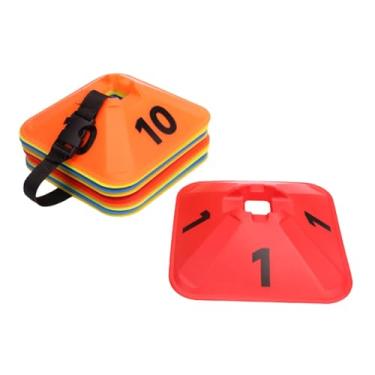 Imagem de Pegciuho 10 peças de cones de futebol de agilidade, cones de marcação, equipamento de treinamento, marcadores de de campo para jogos de corrida para